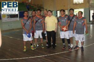 PEB Steel team took a photo with the Philippine Ambassador in Myanmar.