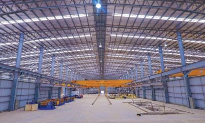 Inside the Yangon factory in Myanmar which was built by PEB Steel