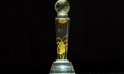 Golden Dragon Award crystal trophy for PEB Steel